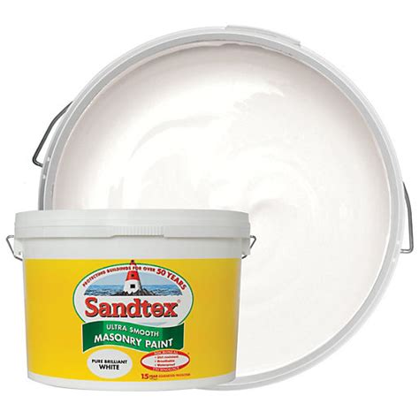 Sandtex Ultra Smooth Masonry Paint Pure Brilliant White 10l Wickes