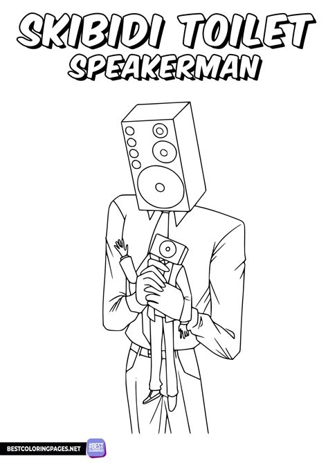 Speakerman Coloring Page Skibidi Toilet Free Printable Coloring Pages