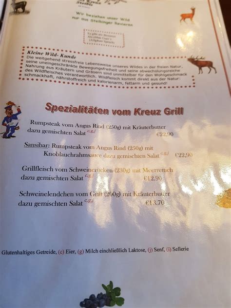 Speisekarte Von Gasthof Goldenes Kreuz Steibis Restaurant Oberstaufen