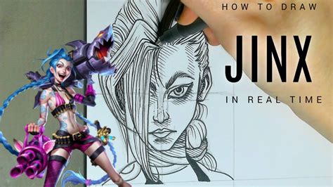 How To Draw Jinx Arcane League Of Legends Youtube