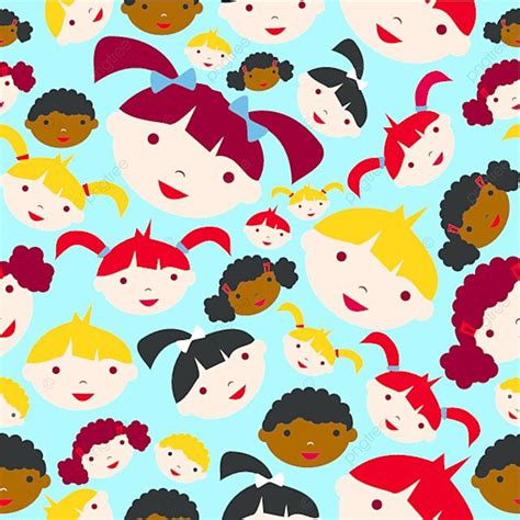 Diversity Children Faces Pattern Seamless Cute Race Vector, Seamless, Cute, Race PNG and Vector ...