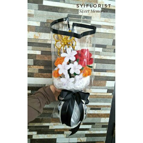 Jual Buket Kawat Bulu Bunga Kawat Bulu Pipe Cleaner Flowers Buket