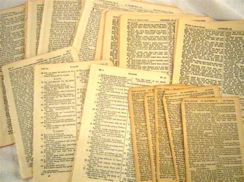 Old Holy Bible 90 Pages Vintage Antique Craft Aged Paper by Redwol