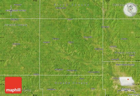 Satellite Map of Butler County