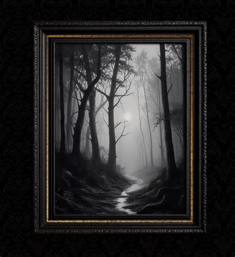 Dark Forest Painting Wall Decor Print - Etsy