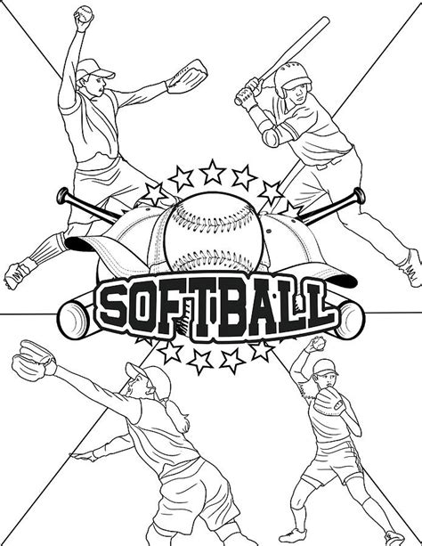 Softball Coloring Coloring Pages