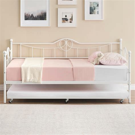 Amazon.com: coucheta Daybed Frame with Trundle, Trundle Bed Twin with ...