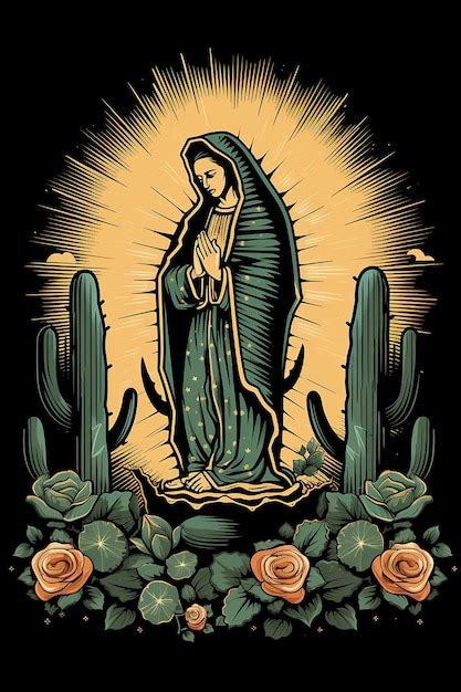 Fondo Para La Estatua De Nuestra Se Ora De Guadalupe Foto Premium