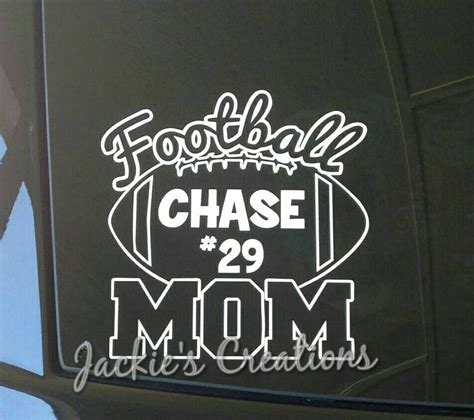 Football Mom Decal With Name And Number Custom Sports Decal