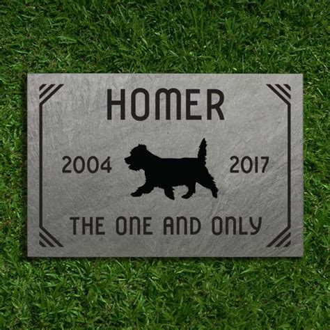 Slate Pet Memorial, Large Tile: Homer with Design