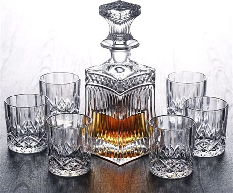 Whiskey Decanter Set With 6 Glasses 24 Oz Whiskey