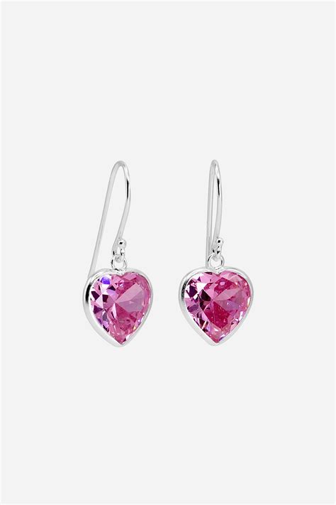 Sterling Silver 10mm Heart Drop Earrings Roman Uk