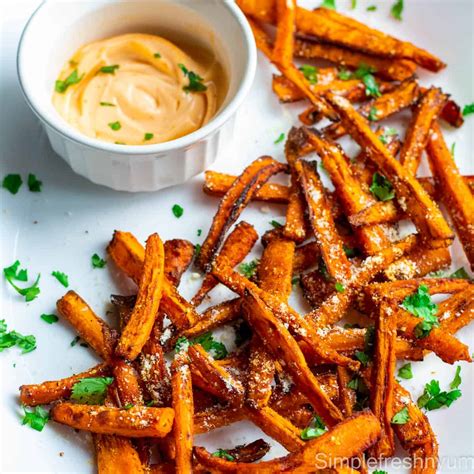 Air Fryer Carrot Fries With Greek Yogurt Dip Simplefreshnyum