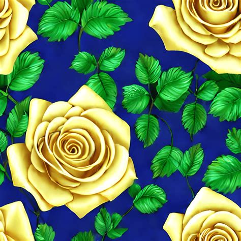 Golden Rose Flower With Leaves 3d Background · Creative Fabrica