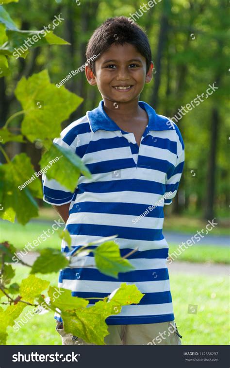 Outdoor Portrait Cute Little Indian Boy Stock Photo 112556297