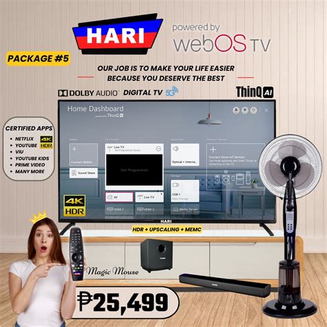 Hari Tv 50inch Powered By Webos Thinq Ai W Hari 2in1 Mist Fan Snow