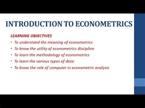 Introduction To Econometrics Meaning Nature Definitions