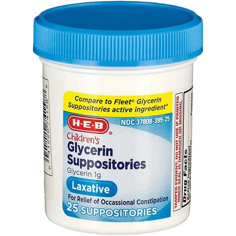 H E B Childrens Glycerin Suppositories Shop Digestion And Nausea At H E B