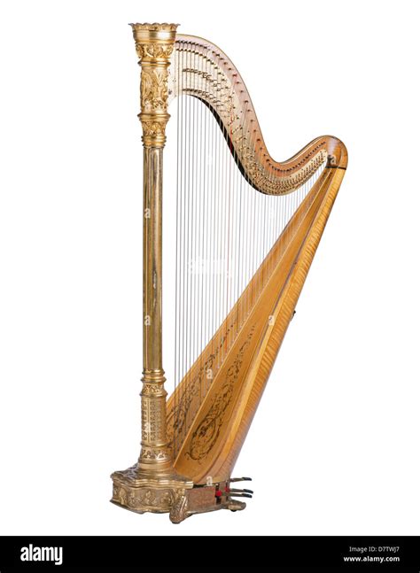 Classical musical instrument harp on a white background Stock Photo - Alamy