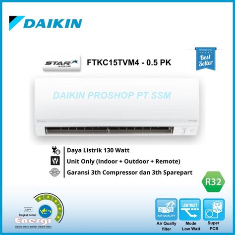 Jual AC Daikin Star Inverter 1 2 PK Type FTKC15TVM4 Shopee Indonesia