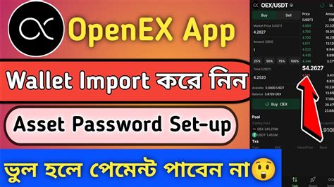 Satoshi OEX App Wallet Import OEX Withdraw Assest Password Set Up