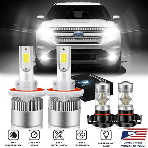 For Ford Explorer Sport Trac Adrenalin 2008 2010 Led Headlight Fog Light Bulbs Ebay