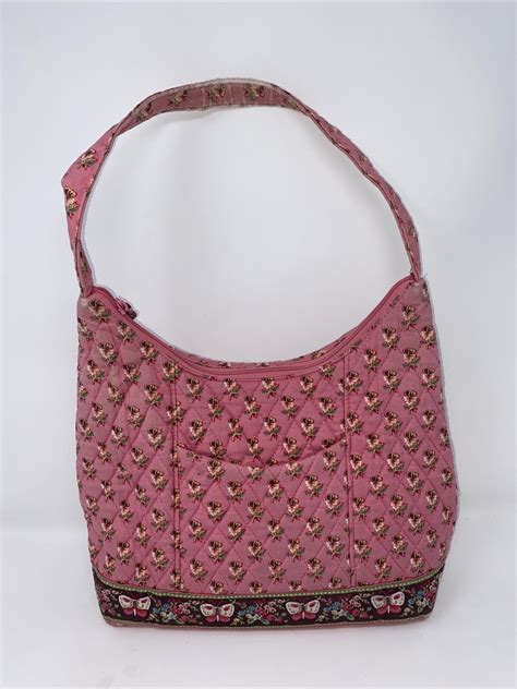 Vera Bradley Pink Pansy Hobo Purse Shoulder Bag Retir… Gem