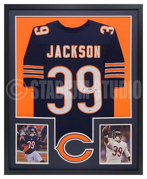 Eddie Jackson Autographed Framed Bears Navy Jersey - The Stadium Studio