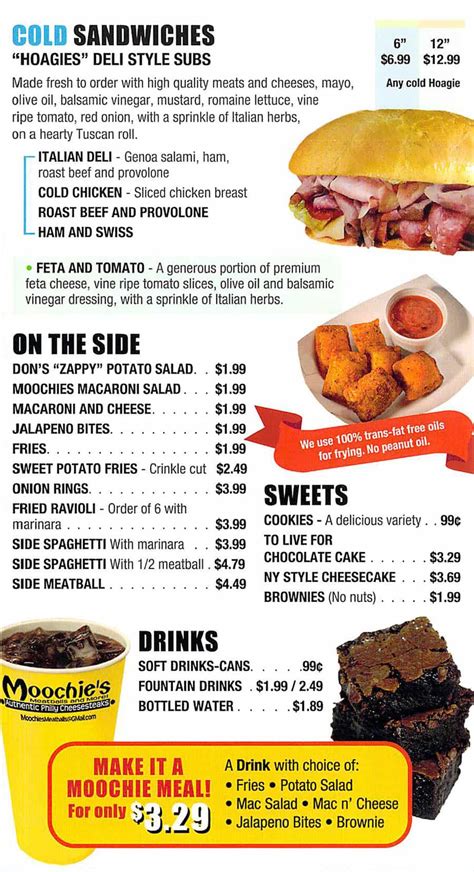 Moochies Meatballs And More Menu Slc Menu