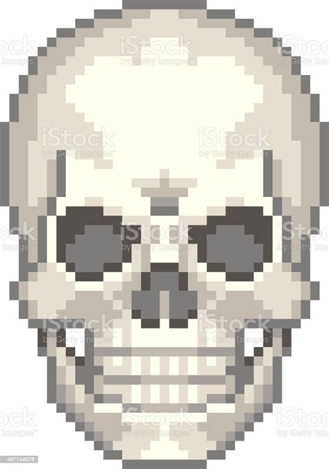 Pixel Human Skull Isolated Vector Stock Illustration Download Image Now Pixel Art 2015