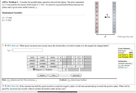 Solved Problem Consider The Parallel Plate Chegg