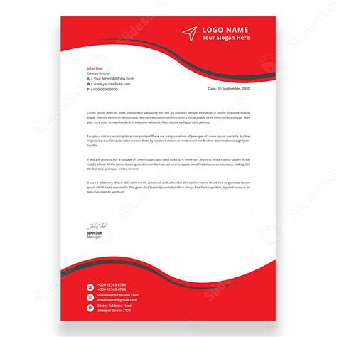 Colorful Contract Letterhead Company News A4 Abstract Modern Word