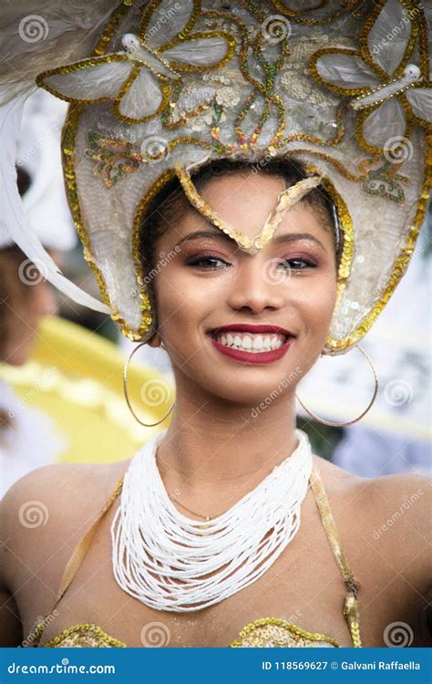 Portrait of a Beautiful Brazilian Dancer in Golden and White Co Editorial Photography - Image of ...