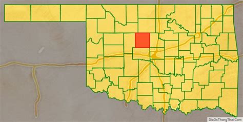 Map of Kingfisher County, Oklahoma - Thong Thai Real