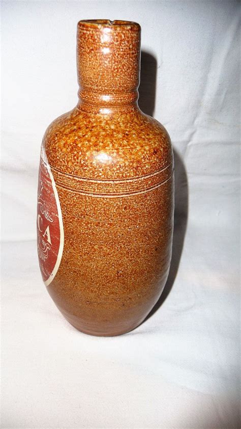 Antique Vintage Faisca Vinho Rose Wine Stoneware Ceramic Pottery Bottle