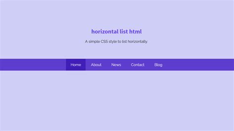 Easy Way to Make HTML Horizontal List Menu