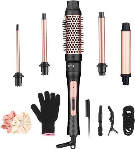 5 In 1 Curling Iron With Curling Brush Ceramic Curling Iron Set