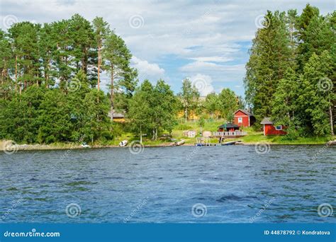 Cottage by the Lake in Rural Finland Stock Photo - Image of pier ...