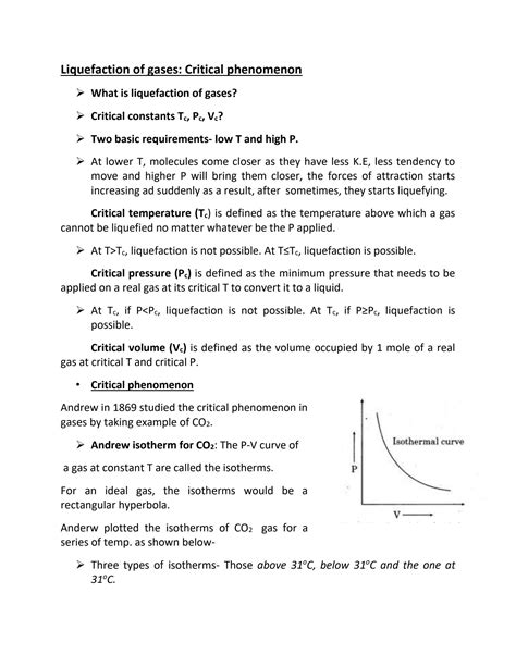 SOLUTION Liquefaction Of Gases Critical Phenomenon Van Der Waals