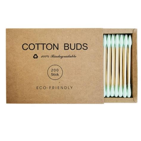 Bamboo Cotton Swabs 200 Count Vegan Cotton Swabs Eco Friendly Q