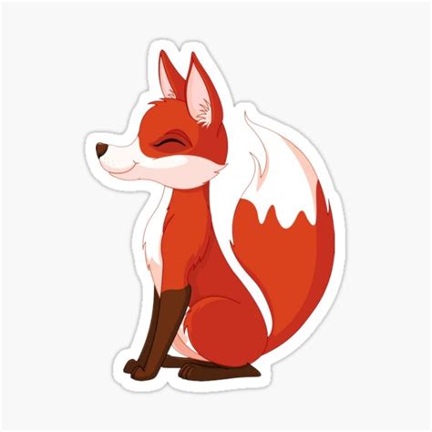 Happy Cute Fox Sticker For Sale By Santamir Redbubble