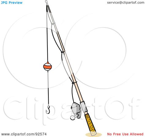 Royalty Free RF Clipart Illustration Of A Bobber On A Fishing Pole By