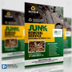 Junk And Trash Removal Flyer Psdpixel