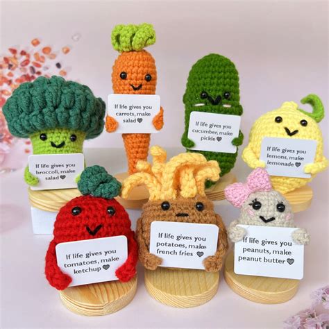 Crochet Veggie Inspiration Positive Life Attitude Gift Etsy Uk