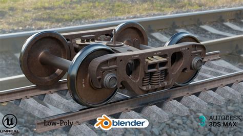 3D model Lowpoly Railway freight Bogie VR / AR / low-poly rigged animated | CGTrader