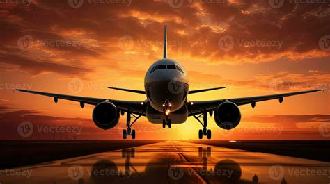 airplane silhouette at sunset 27381836 Stock Photo at Vecteezy