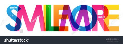 Smile More Colorful Letters Banner Stock Vector (Royalty Free) 1198323211