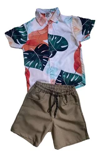 Conjunto Infantil Menino Mauricinho Floral Mercadolivre