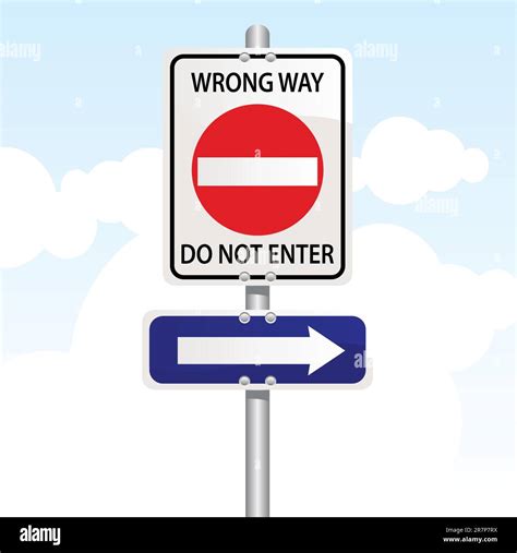 Do Not Enter Or Wrong Way One Way Road Sign Prohibitory