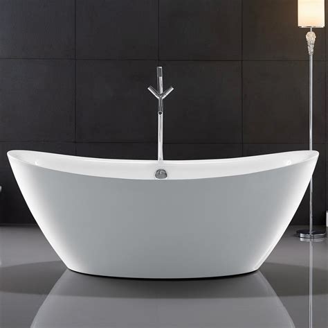 Getpro 71 Acrylic Freestanding Bathtub Contemporary Soaking Tub With